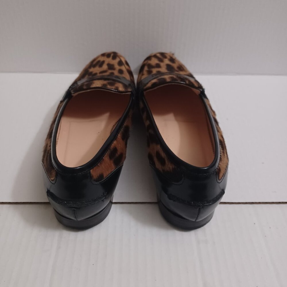 J.CREW ACADEMY LOAFERS IN LEOPARD CALF HAIR SIZE 7.5 - Picture 5 of 16